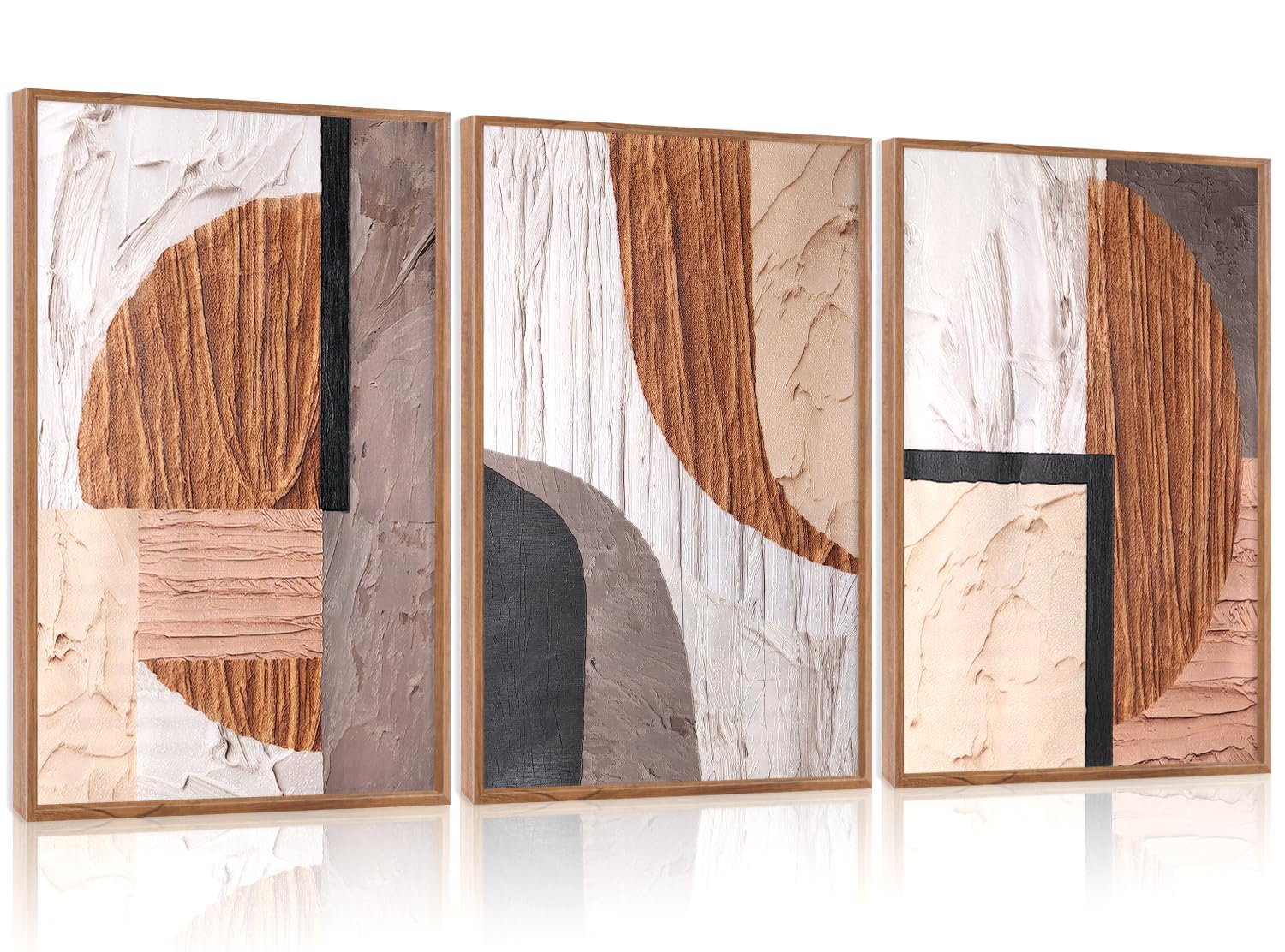 Amazon.com: Aurlan Neutral Abstract Oval Rectangular Framed Wall